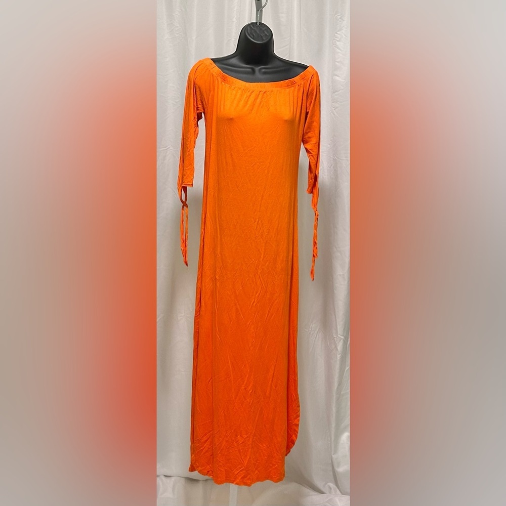 Source Unknown Sz M - Elegant Orange Maxi Dress - NWOT - Online Retailer